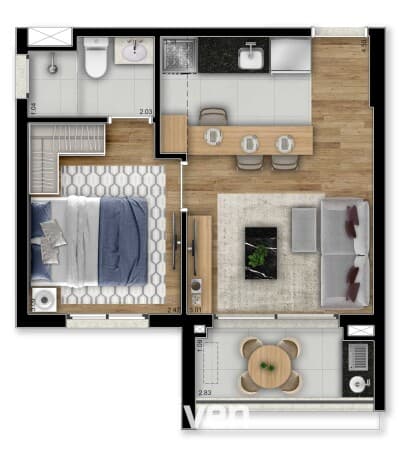 APARTAMENTO À VENDA, 1 QUARTOS, 33 M²!!