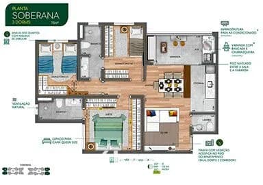 APARTAMENTO À VENDA, 3 QUARTOS, 75 M²!!