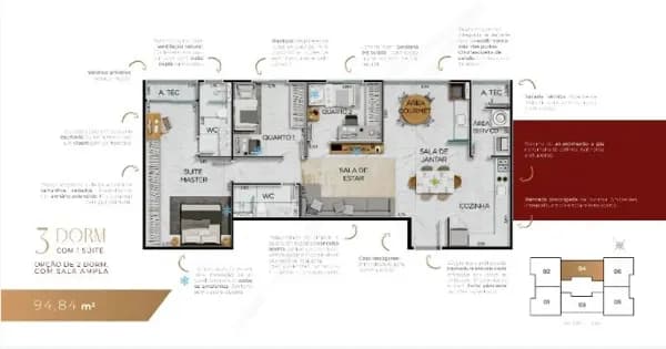 APARTAMENTO À VENDA COM 3 QUARTOS, 95 M² - VILLA BRANCA!!