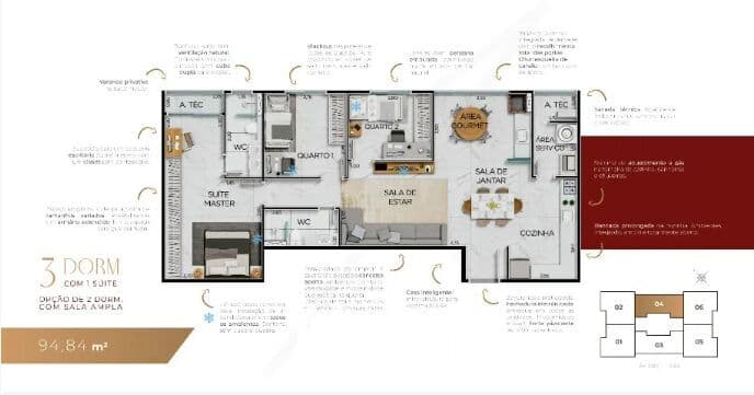 APARTAMENTO À VENDA COM 3 QUARTOS, 95 M² - VILLA BRANCA!!