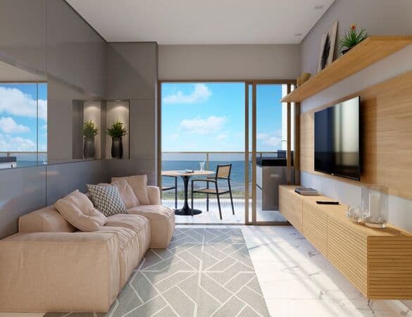 À beira mar da praia formosa, com área de lazer completa!