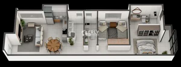 Apartamento 02 quartos na planta no Belvedere