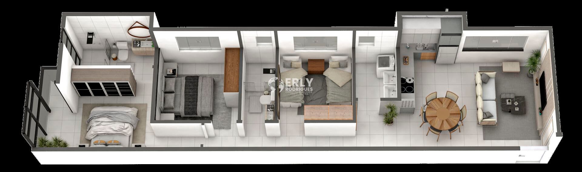 Apartamento na planta no Belvedere