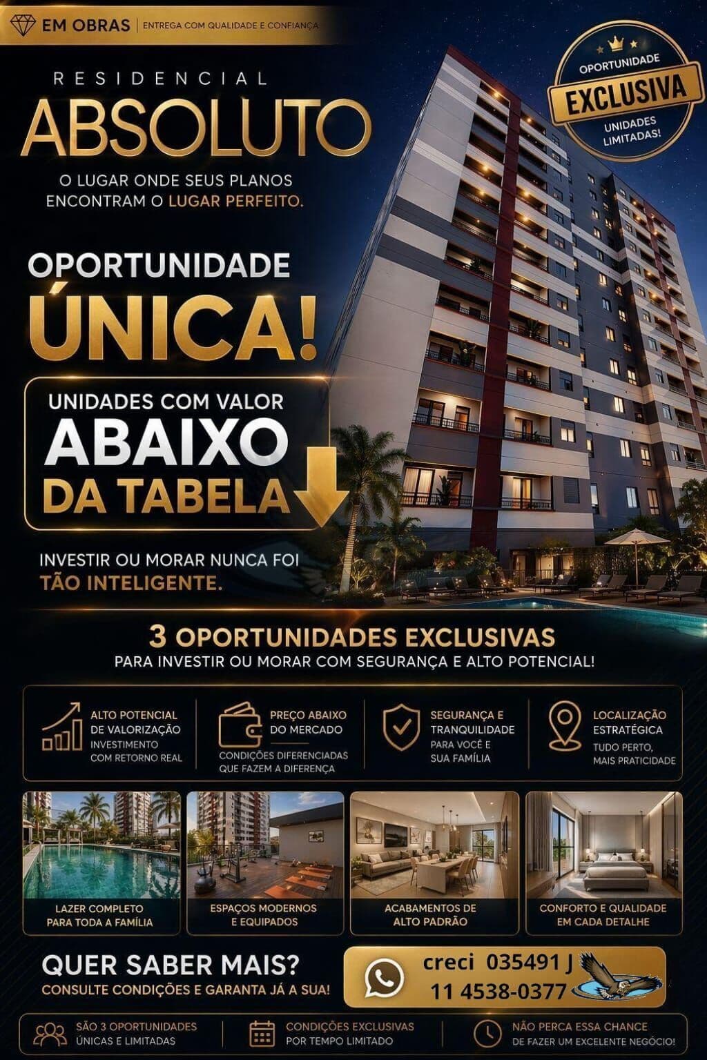 RESIDENCIAL ABSOLUTO - OPORTUNIDADE ÚNICA - ABAIXO DA TABELA