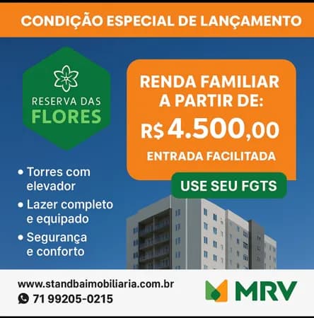 MRV Reserva das Flores fale com Especialista Apartamento à venda no bairro São Marcos - Salvador/BA