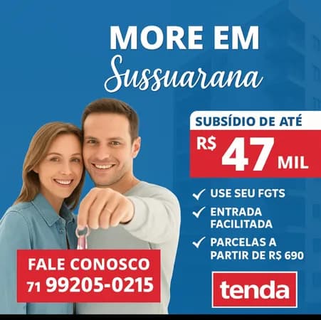 Tenda em Vale das Tulipas em sussuarana primeiro imóvel você encontra com Jorge Neto Corretor - Salvador/BA