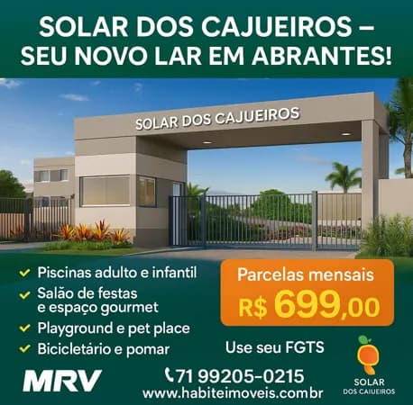 Lançamento em Solar dos cajueiros MRV Apartamento à venda estrada do coco- Camaçari/BA