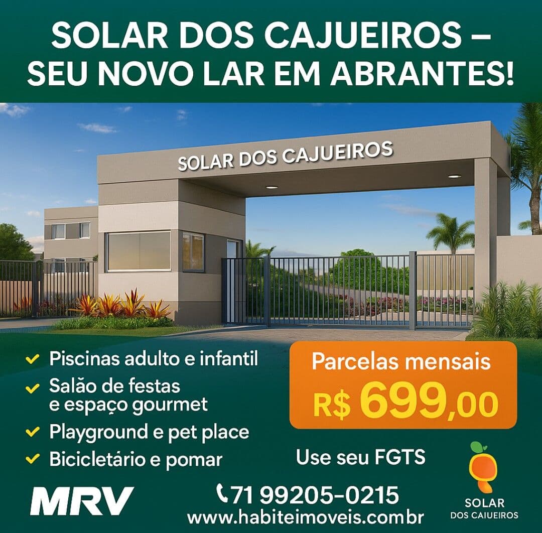 Lançamento em Solar dos cajueiros MRV Apartamento à venda estrada do coco- Camaçari/BA