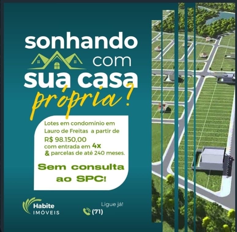 Terreno à venda na rod. Metropolitana em Lauro de Freitas/BA