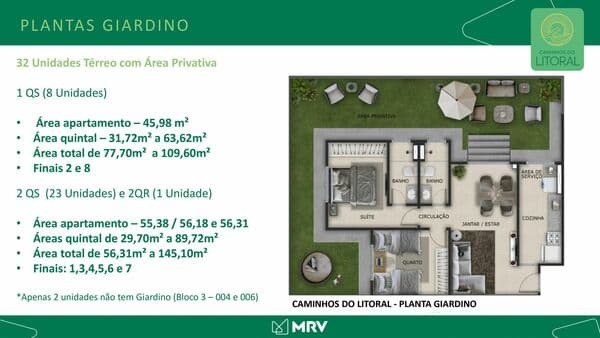 Apartamento Alto Padrão Terreo Gardem Privativo