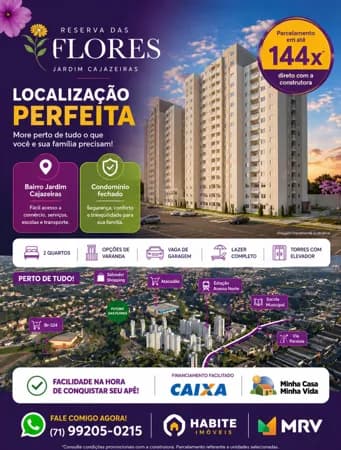 MRV Reserva das Flores fale com Especialista Jorge Neto e time @habite ( on LINE ) à venda no bairro São Marcos - Salvador/BA
