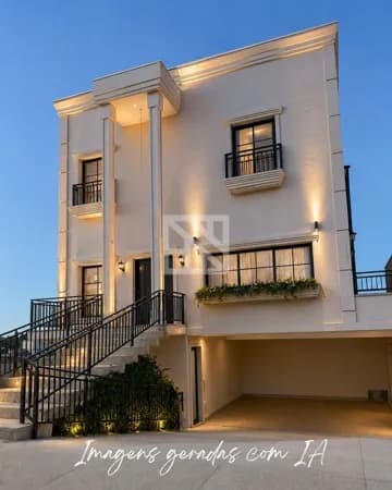 Sobrado em estilo Neoclássico com 3 suítes, Espaço Gourmet e piscina em um lote de 600m2