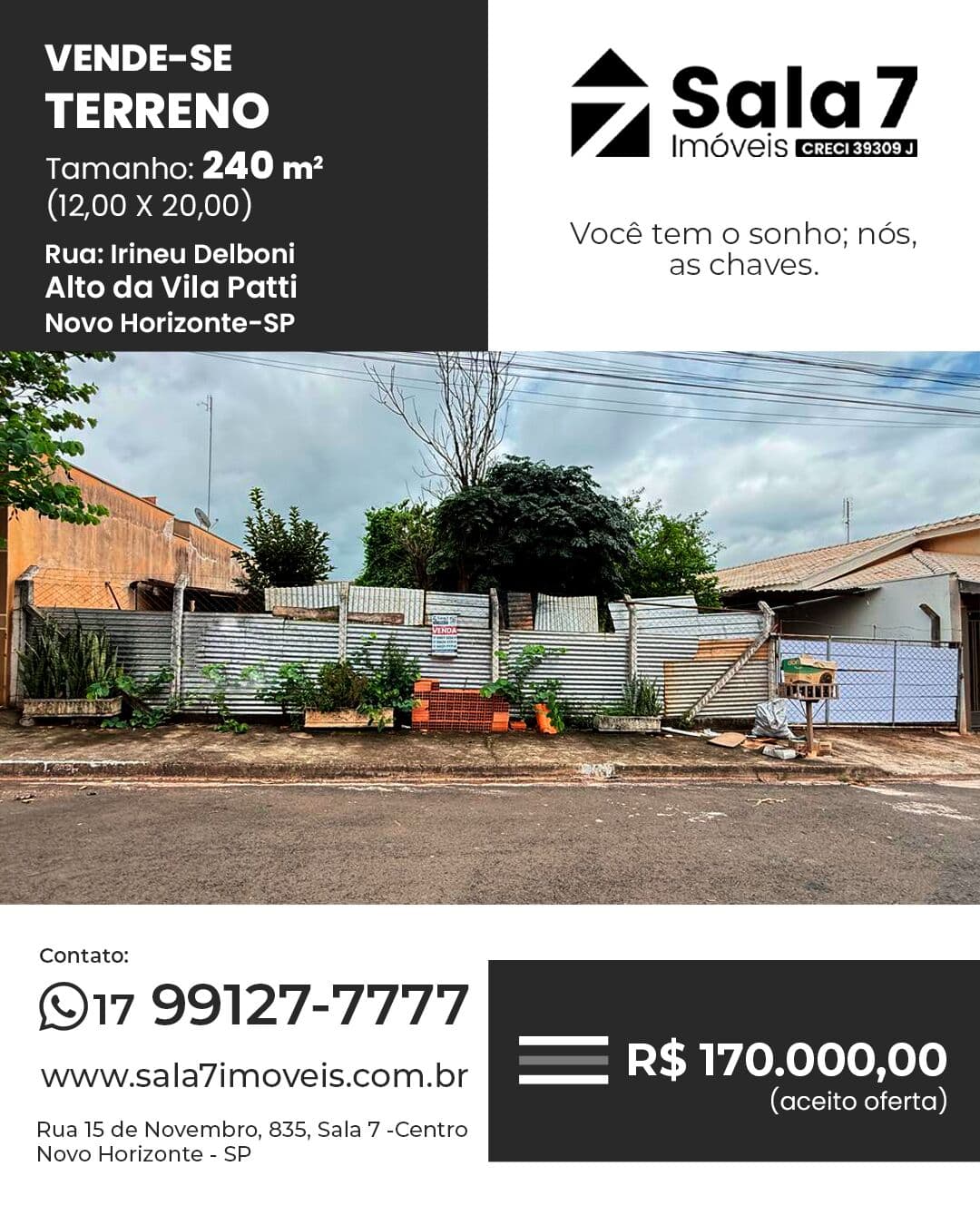 Terreno à venda no Alto da Vila Patti