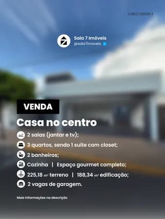 Casa na rua Julio Cotrim, no centro de Novo Horizonte