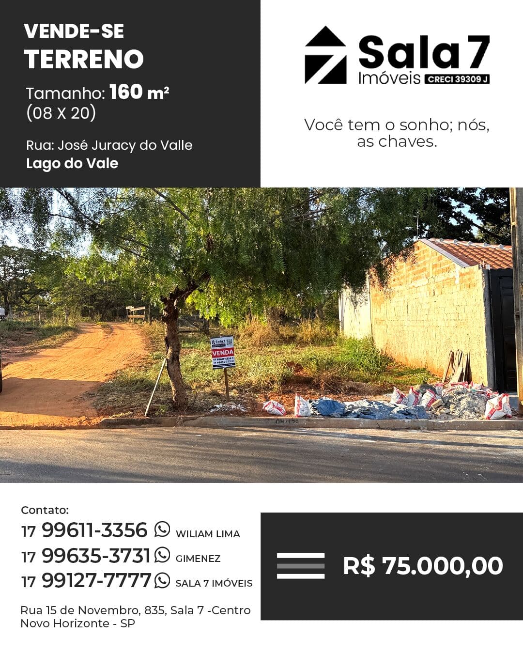 Terrenoà venda no Lago do Vale