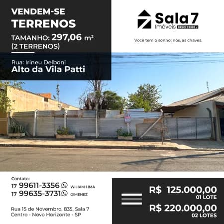 Terreno no Alto da Vila Patti