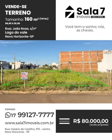 Terreno à venda no Lago do Vale