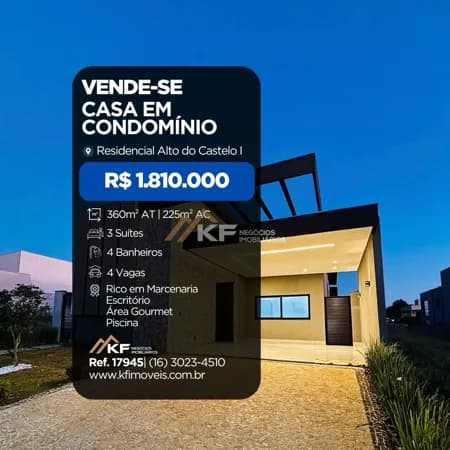 Casa em Condomínio em Residencial Alto Do Castelo, Ribeirão Preto/SP