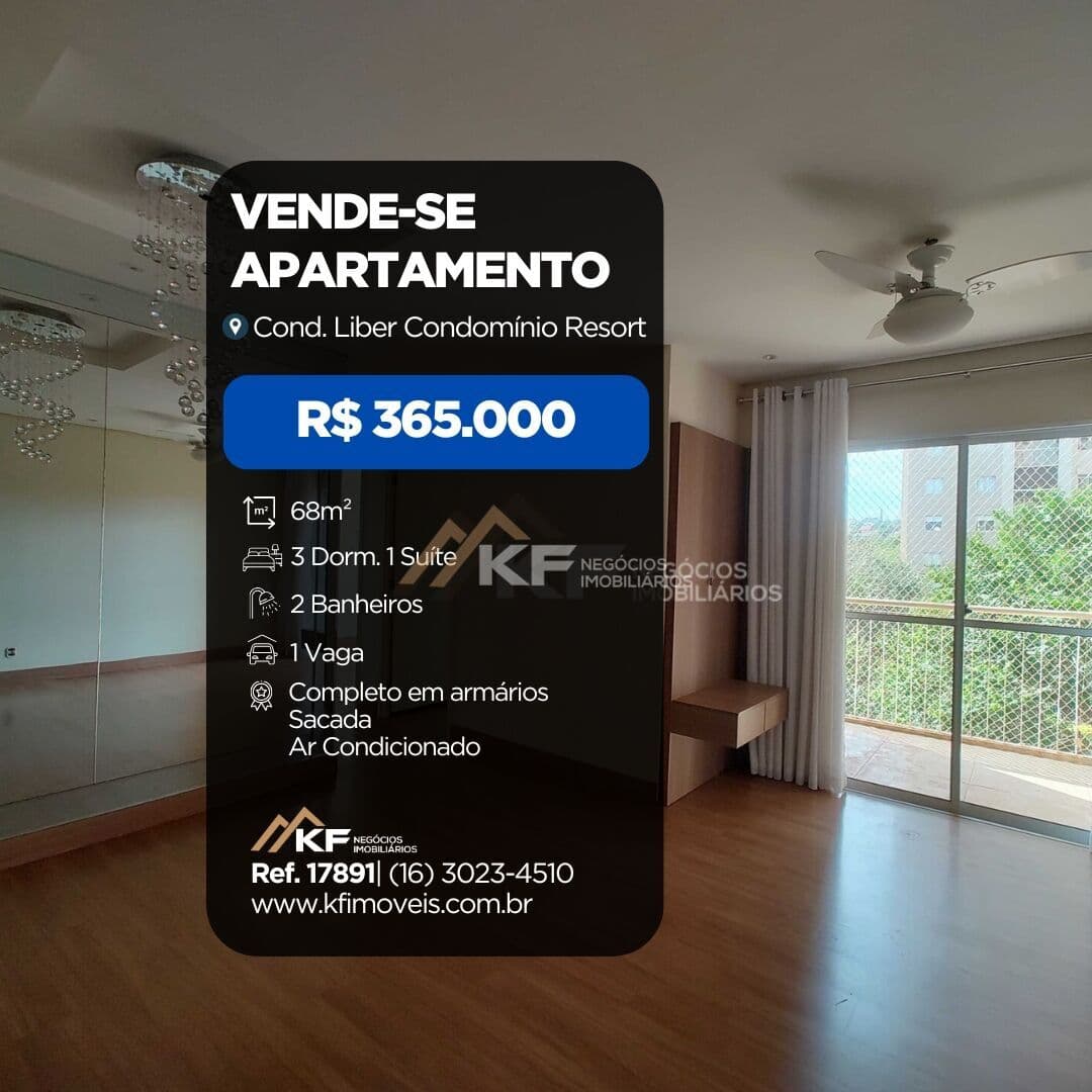 Apartamento com 3 Quartos sendo 1 suite à Venda - Libert Resort - Ribeirão Preto / SP