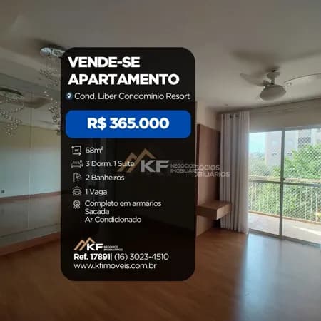 Apartamento com 3 Quartos sendo 1 suite à Venda - Libert Resort - Ribeirão Preto / SP