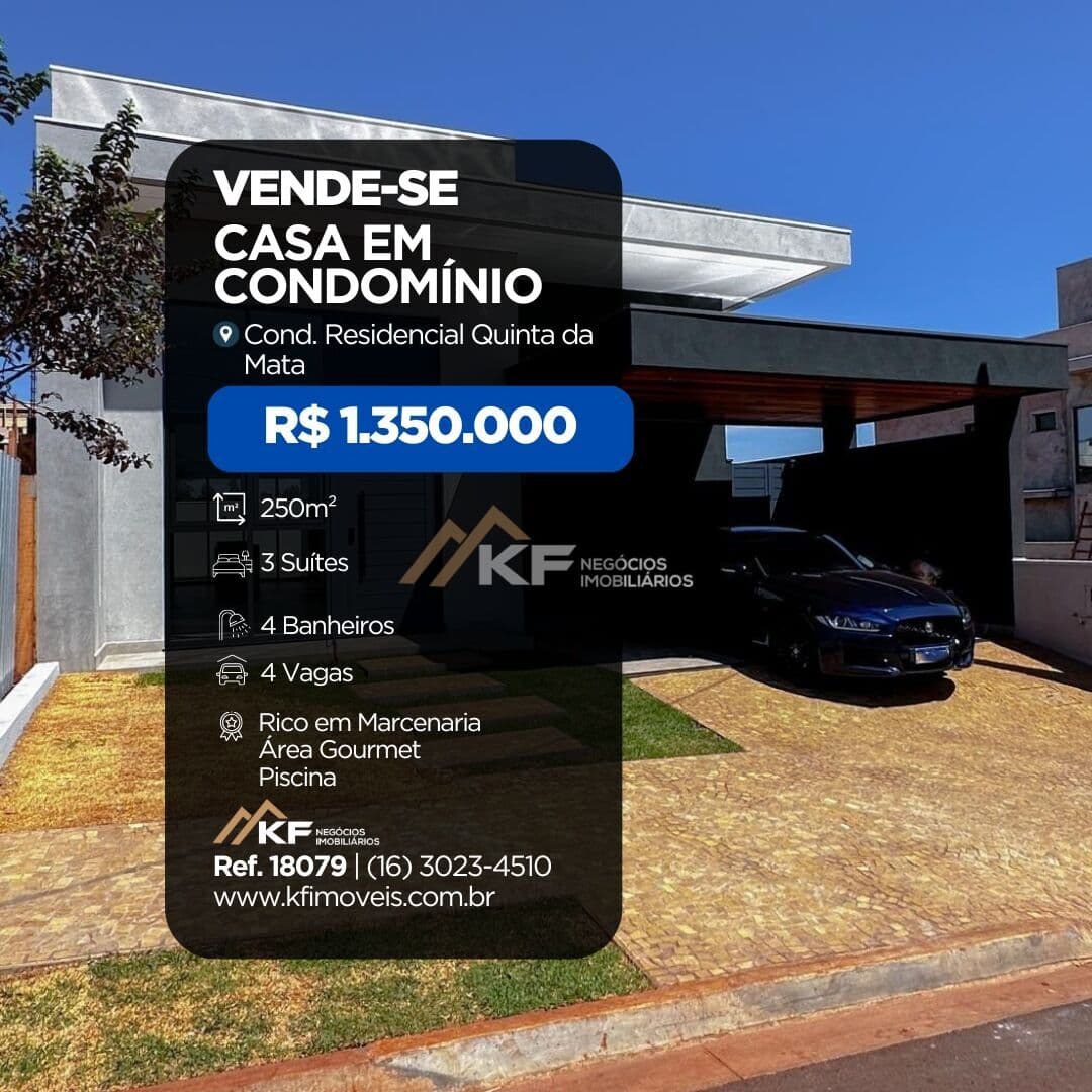 Casa à Venda no Condomínio Quinta da Mata | - Recreio Anhanguera - Ribeirão Preto/SP
