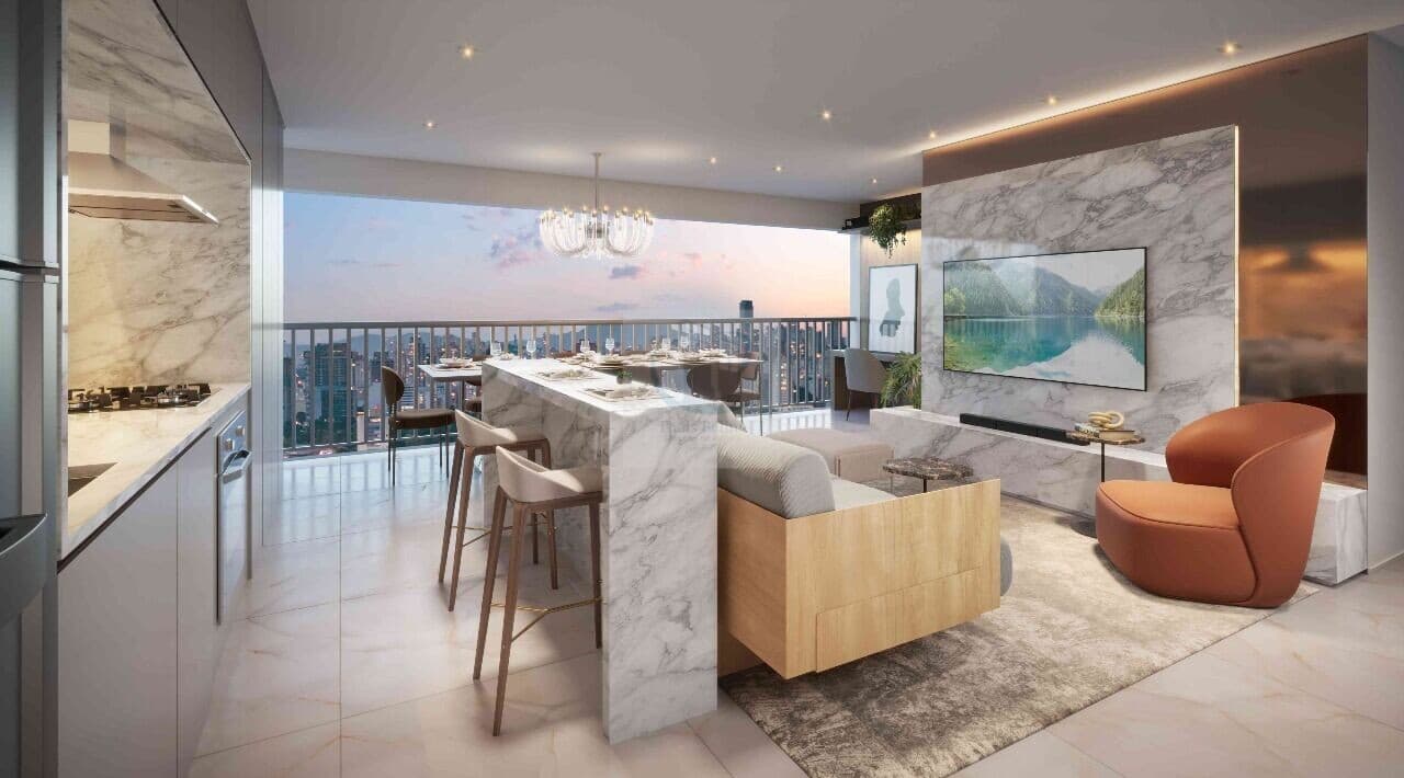 Apartamento de 2 suítes com 1 vagas - Perdizes