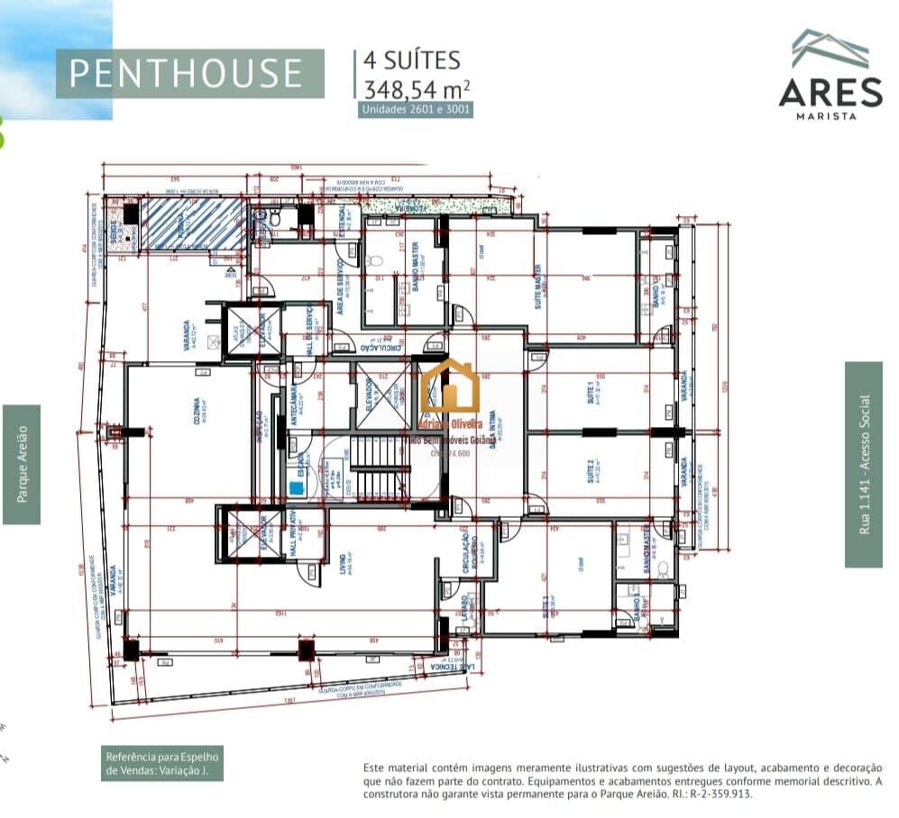 LANCA195 - Penthouse Ares Marista Setor Marista - Goiânia GO
