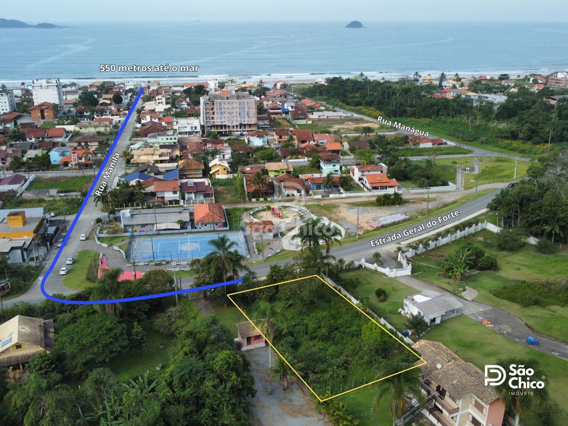 TERRENO COM VISTA MAR NA PRAIA DO ITAGUAÇU - 55O METROS DO MAR