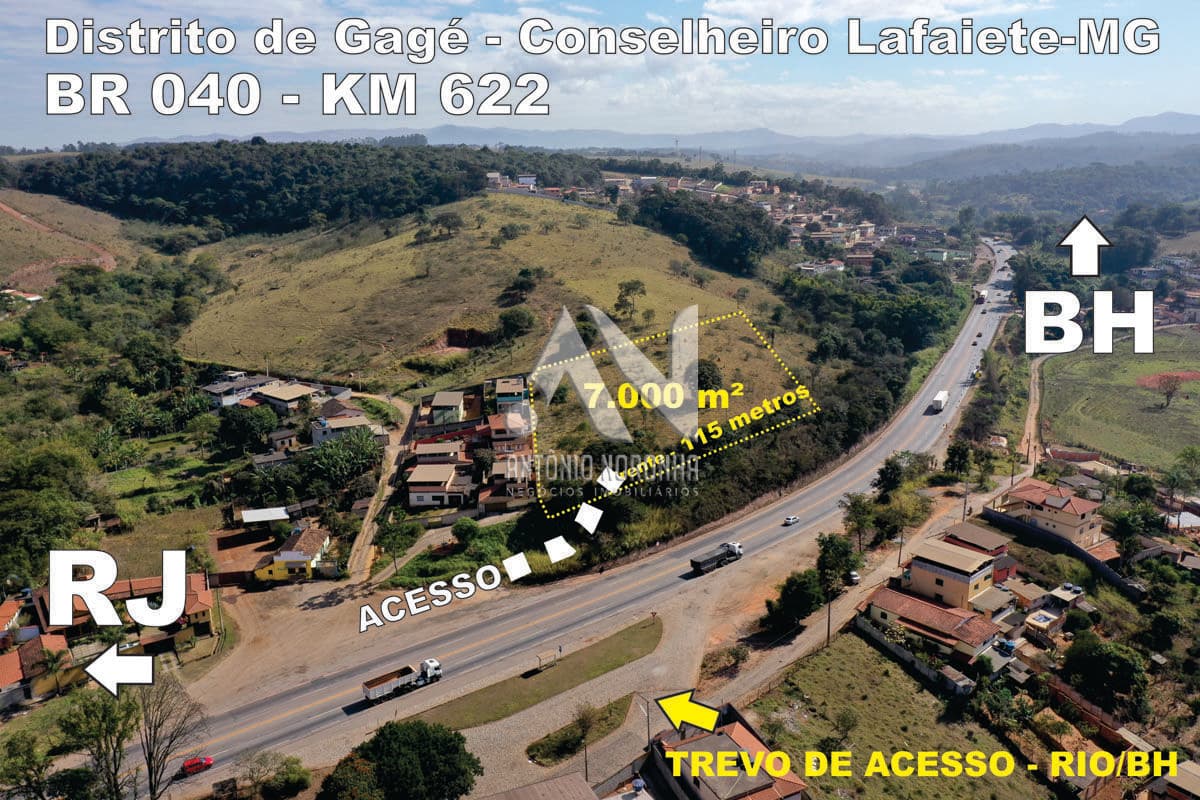 Área Comercial/Industrial - Margens da BR 040 - Conselheiro Lafaiete-MG