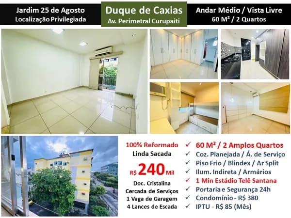 Apto Caxias Perimetral Curupaiti 60M²