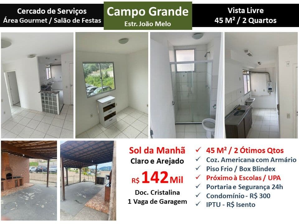 Apto Campo Grande Estr. João Melo 45M²