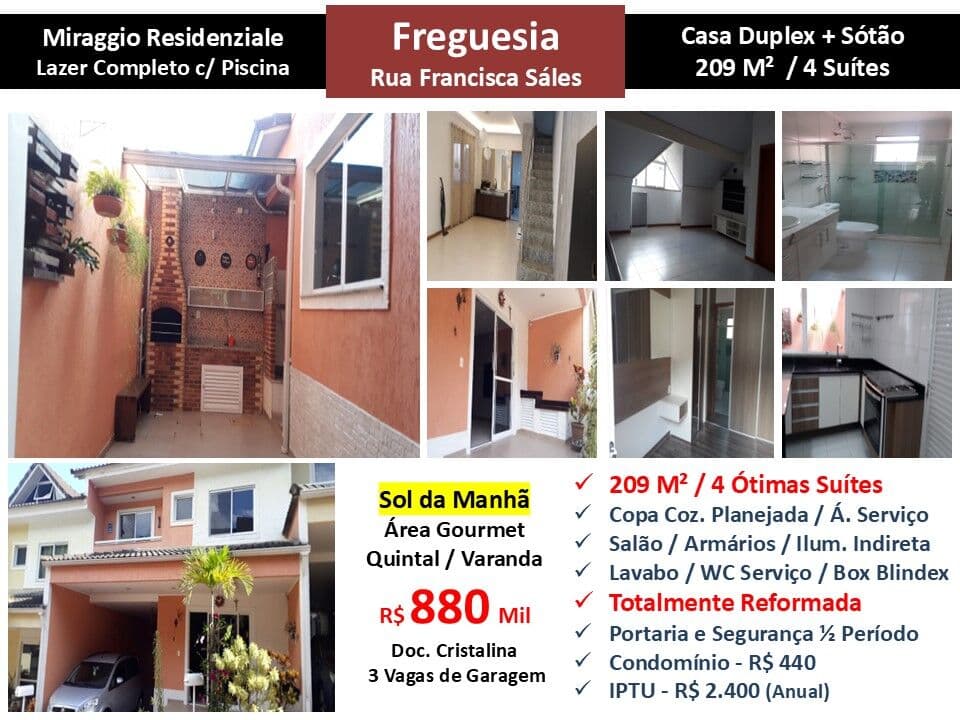 Casa JPA Freguesia Miraggio Residenziale 209M²