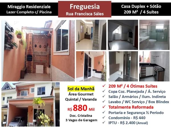 Casa JPA Freguesia Miraggio Residenziale 209M²