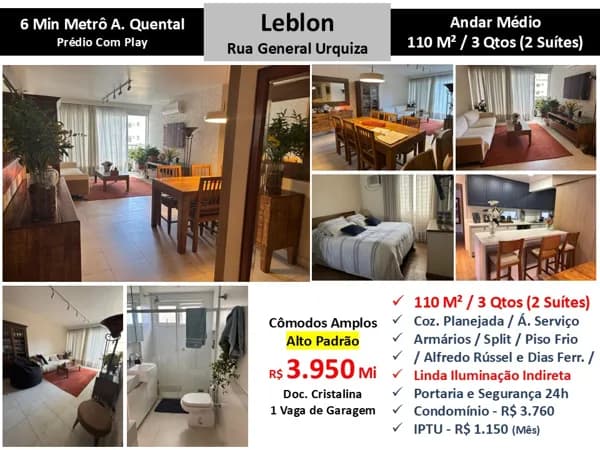 Apto Leblon Gen. Urquiza 110M²