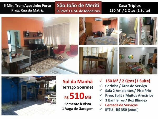 Casa São João de Meriti Medeiros 150M²