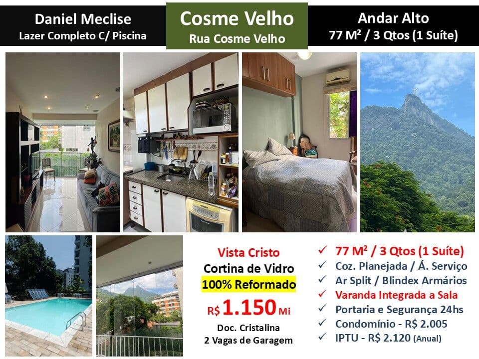 Apto Cosme Velho Daniel Meclise 77M²