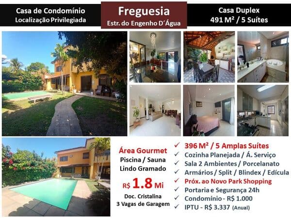 Casa JPA Freguesia Espelho D Agua 396M²