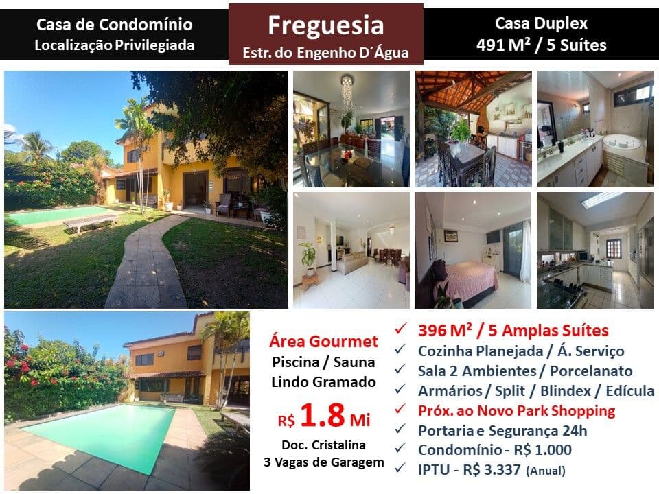 Casa JPA Freguesia Espelho D Agua 396M²