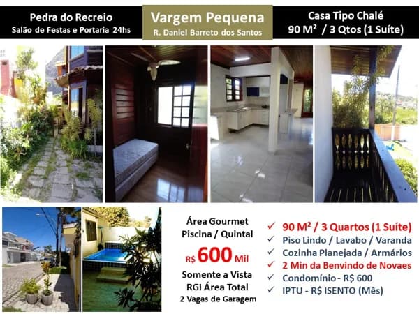 Casa Vargem Pequena Pedra do Recreio 90M²