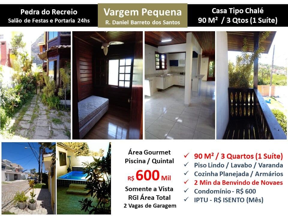 Casa Vargem Pequena Pedra do Recreio 90M²