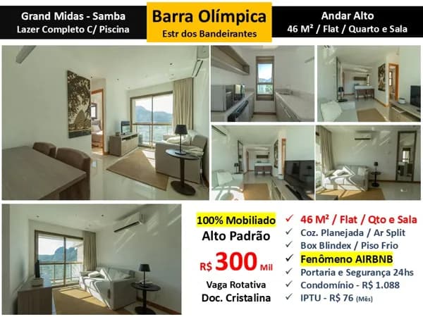 Apto Barra Olímpica Grand Midas Samba 46M²