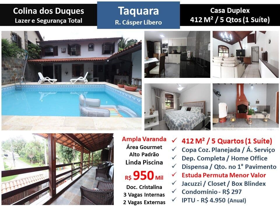 Casa JPA Taquara Colina dos Duques 412M²