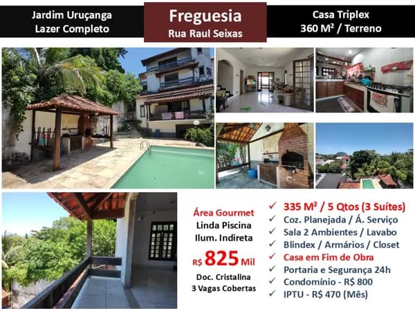Casa JPA Freguesia Jardim Uruçanga Raul Seixas 335M²