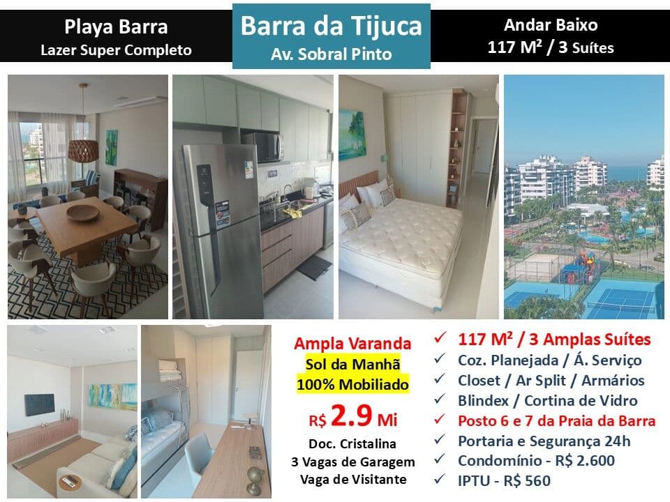 Apto Barra da Tijuca Playa Barra 117M²