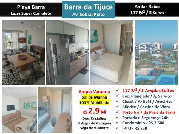 Apto Barra da Tijuca Playa Barra 117M²