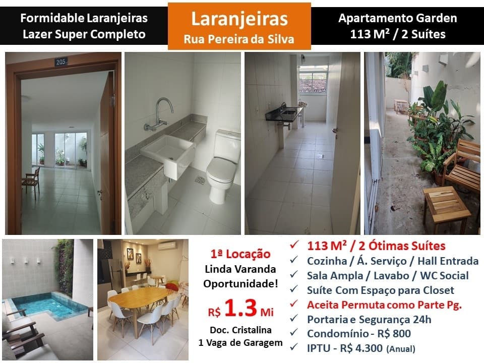 Apto Laranjeiras Formidable 113M² Garden