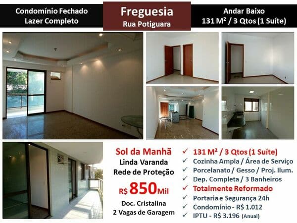 Apto JPA Freguesia Potiguara 131M²