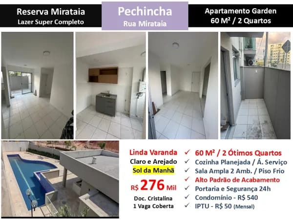 Apto JPA Pechincha Reserva Mirataia 60M² Garden