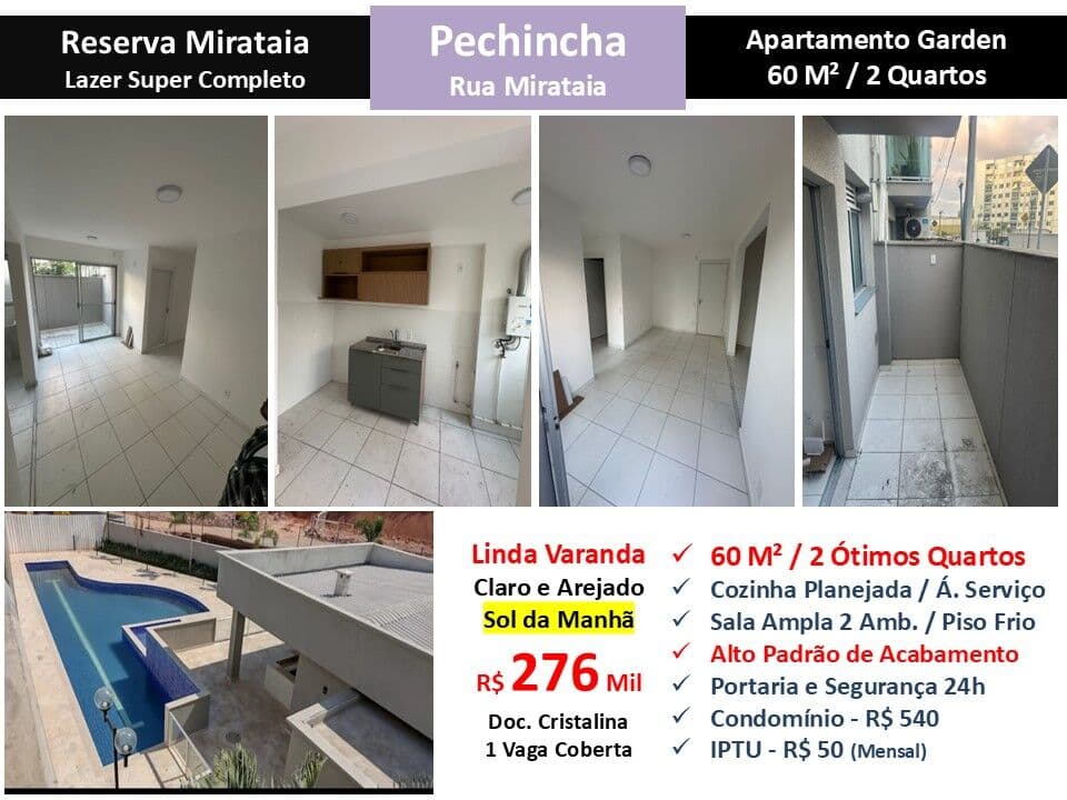 Apto JPA Pechincha Reserva Mirataia 60M² Garden