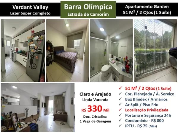 Apto Barra Olímpica Verdant Valley 51M² Garden